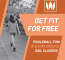 A Black And White Image Of A Person Taking A Walk Is Surrounded By Orange And White Text Reading "Get Fit For Free With Pickleball, Walking Groups, And SAIL Classes Across The County!
