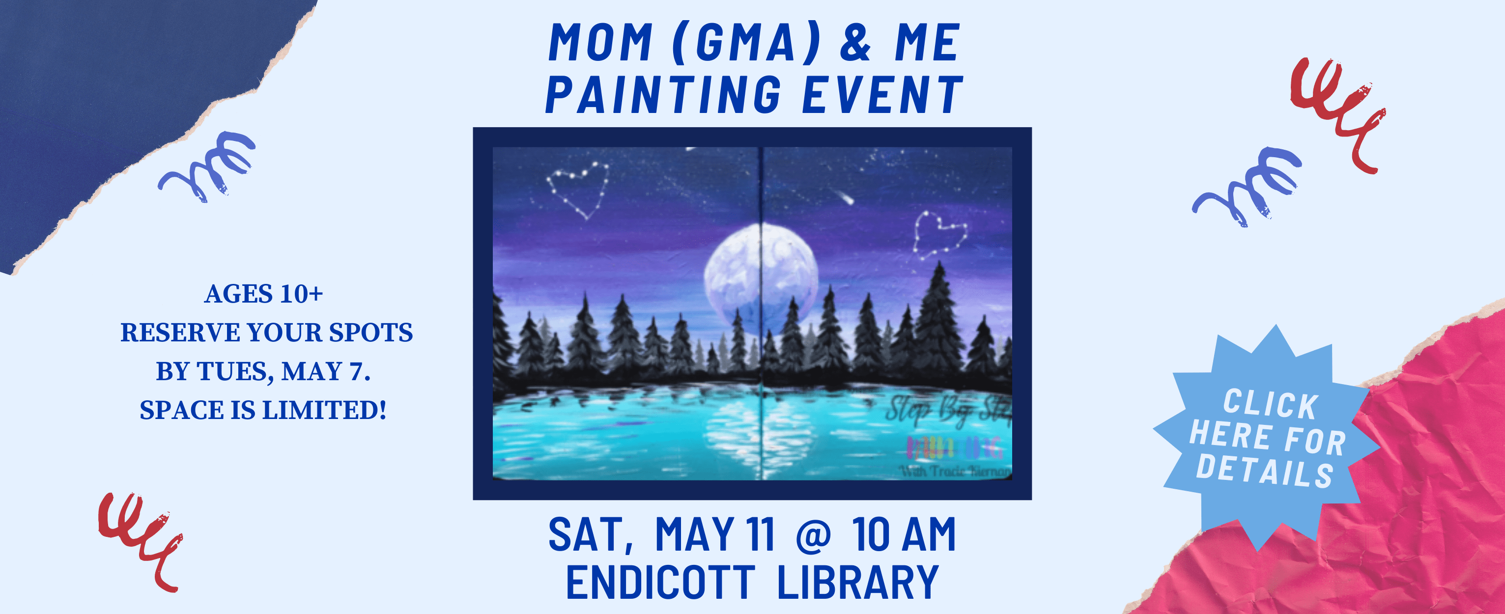 Our Endicott Library is hosting a Mother's (and Grandmother's!) Day Painting Event on Saturday, May 11 at 10 AM. Register your spot today and click here for more information. 