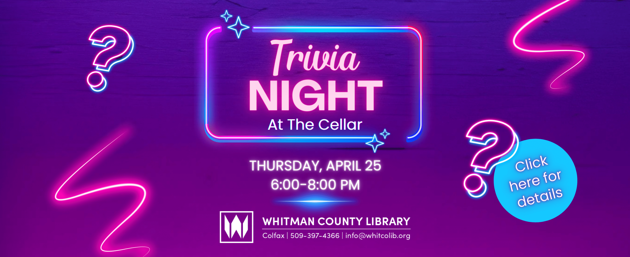 Join us for Trivia Night at the Cellar Wine and Beer Bar on Thursday, April 25 at 6:00 PM. Click here for details.